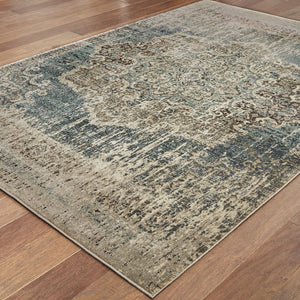Oriental Weavers Raleigh Indoor Area Rug - Exquisite Design In Soft Neutrals With Trendy Accent Colors For Any Space Blue,Ivory Polypropylene R6649h055091st