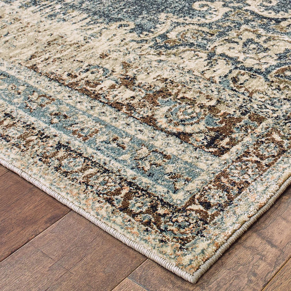 Oriental Weavers Raleigh Indoor Area Rug - Exquisite Design In Soft Neutrals With Trendy Accent Colors For Any Space Blue,Ivory Polypropylene R6649h055091st