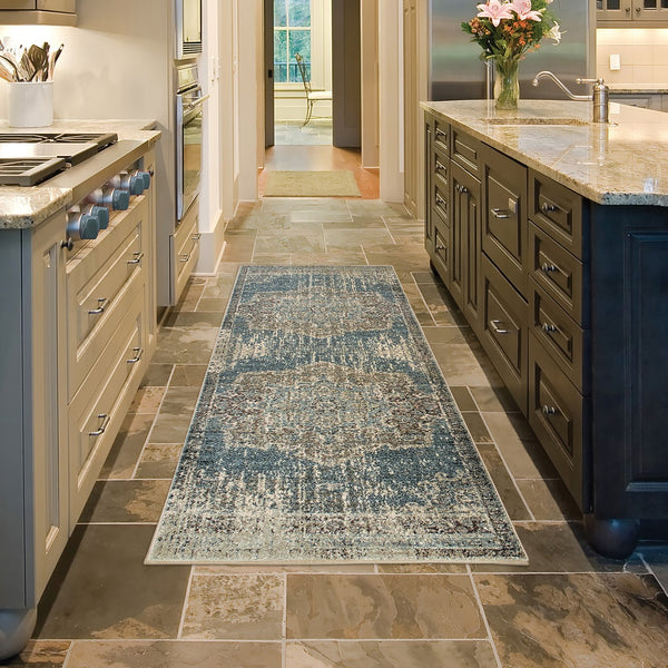 Oriental Weavers Raleigh Indoor Area Rug - Exquisite Design In Soft Neutrals With Trendy Accent Colors For Any Space Blue,Ivory Polypropylene R6649h067230st