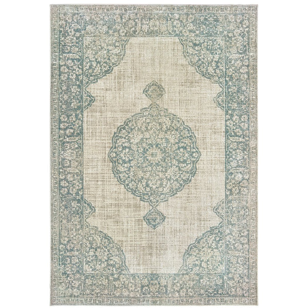 Oriental Weavers Raleigh Indoor Area Rug - Luxurious Soft Pile With Timeless Design In Classic Neutrals And Accents Ivory,Blue Polypropylene R099j5117165st