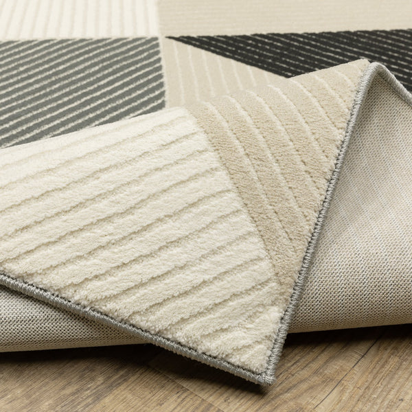 Oriental Weavers Raylan Indoor Area Rug - Sophisticated Multi-tonal Design With Textured Soft Polypropylene Yarn Ivory,Black Polypropylene Rray07068230st