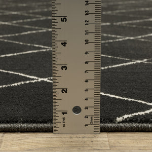 Oriental Weavers Raylan Textured Soft Area Rug - Elegant Persian & Geometric Designs For Modern Indoor Spaces Charcocal,Ivory Polypropylene Rray12240330st