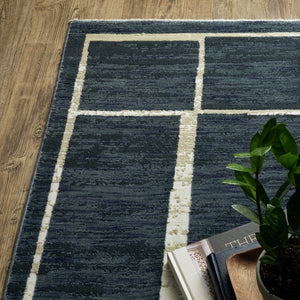 Oriental Weavers Reed Contemporary Indoor Area Rug - Soft, Textured Design Inspired By Nature's Beautiful Hues Blue,Ivory Polypropylene Rre04b300394st