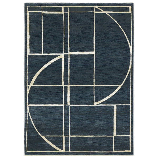 Oriental Weavers Reed Contemporary Indoor Area Rug - Soft, Textured Design Inspired By Nature's Beautiful Hues Blue,Ivory Polypropylene Rre04b300394st