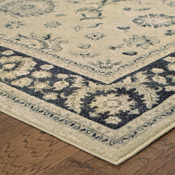 Oriental Weavers Richmond Indoor Area Rug - Stylish Blend Of Traditional Designs And Modern Hues For Any Space Ivory,Navy Polypropylene R117w3068230st