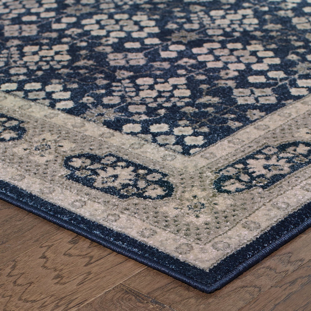 Oriental Weavers Richmond Indoor Area Rug - Elegant Traditional Design With Modern Hues In Deep Blues And Grays Navy,Grey Polypropylene R119b3068230st