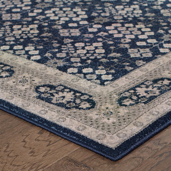 Oriental Weavers Richmond Indoor Area Rug - Elegant Traditional Design With Modern Hues In Deep Blues And Grays Navy,Grey Polypropylene R119b3117165st