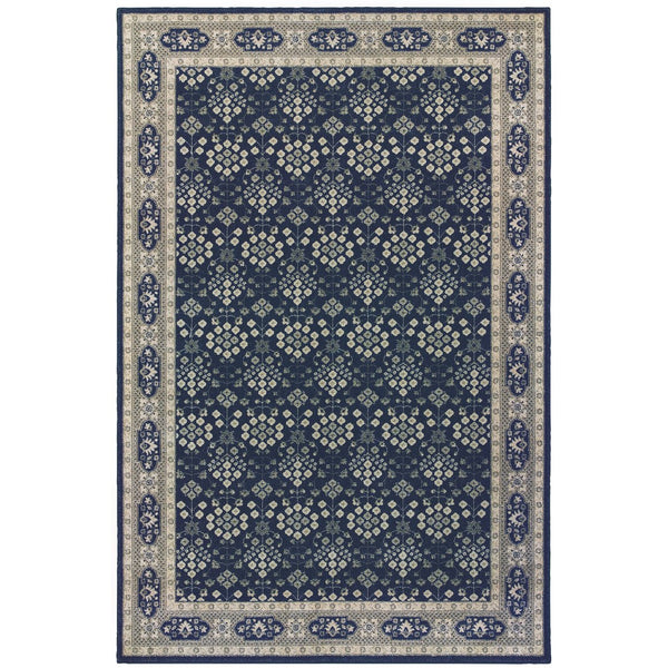 Oriental Weavers Richmond Indoor Area Rug - Elegant Traditional Design With Modern Hues In Deep Blues And Grays Navy,Grey Polypropylene R119b3117165st