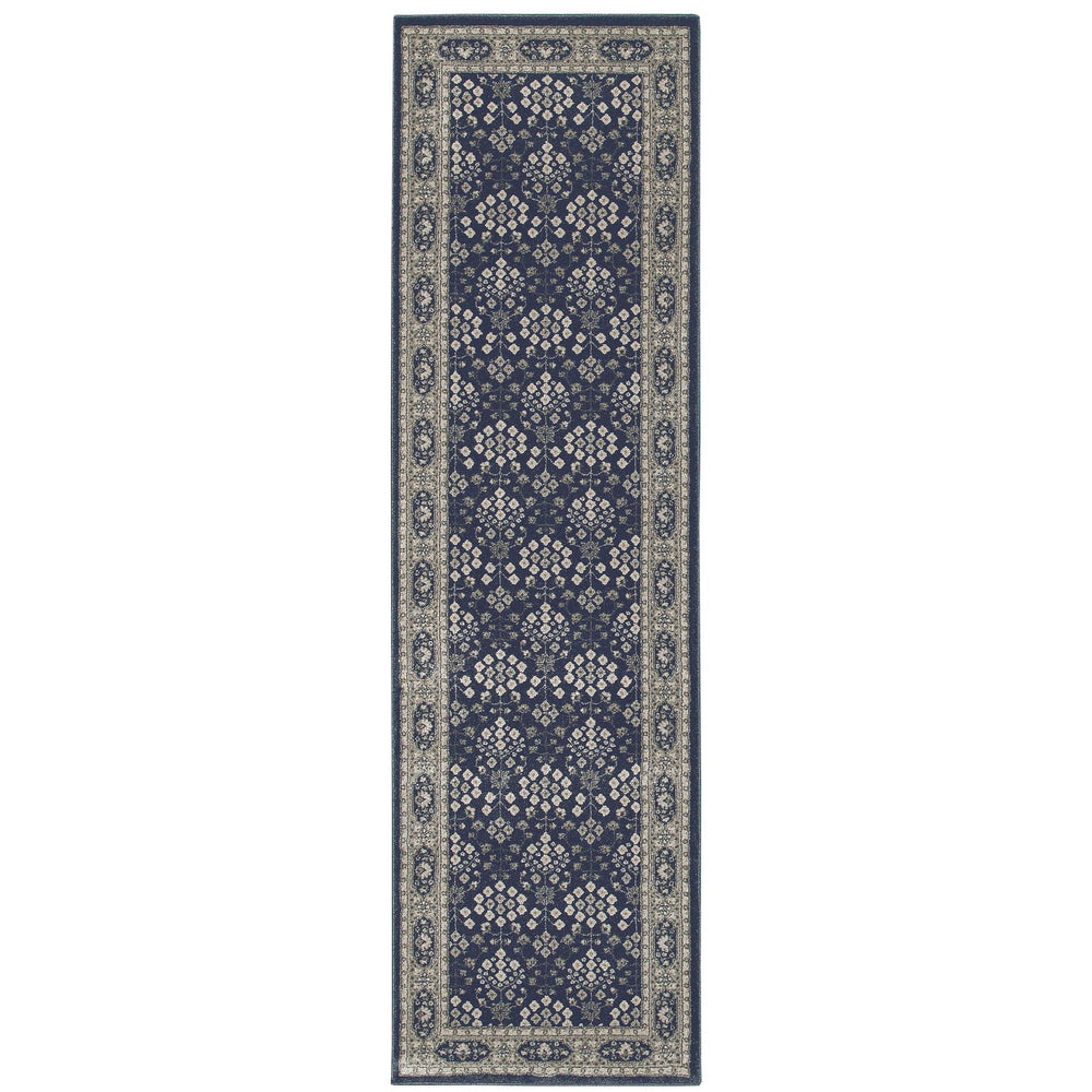 Oriental Weavers Richmond Indoor Area Rug - Elegant Traditional Design With Modern Hues In Deep Blues And Grays Navy,Grey Polypropylene R119b3068230st