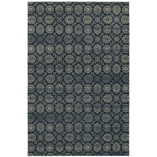 Oriental Weavers Richmond Indoor Area Rug - Luxurious Traditional Design In Deep Blues And Grays For Modern Spaces Navy,Grey Polypropylene R214h3056091st