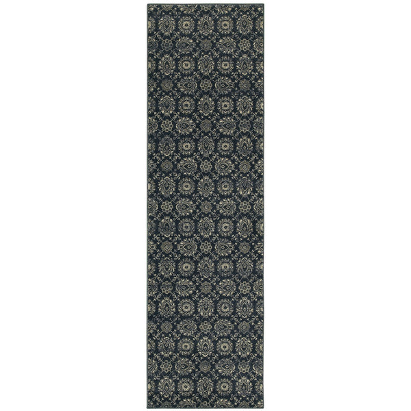 Oriental Weavers Richmond Indoor Area Rug - Luxurious Traditional Design In Deep Blues And Grays For Modern Spaces Navy,Grey Polypropylene R214h3068230st