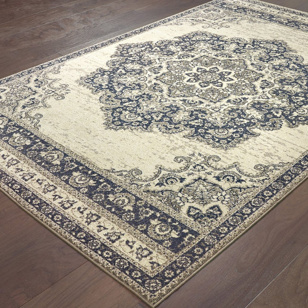 Oriental Weavers Richmond Indoor Area Rug - Perfect Blend Of Traditional Elegance And Modern Hues For Your Space Ivory,Navy Polypropylene R5504i117165st