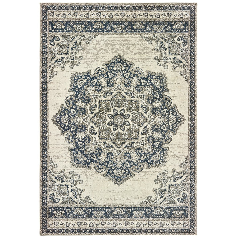 Oriental Weavers Richmond Indoor Area Rug - Perfect Blend Of Traditional Elegance And Modern Hues For Your Space Ivory,Navy Polypropylene R5504i117165st