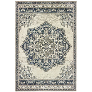 Oriental Weavers Richmond Indoor Area Rug - Perfect Blend Of Traditional Elegance And Modern Hues For Your Space Ivory,Navy Polypropylene R5504i117165st