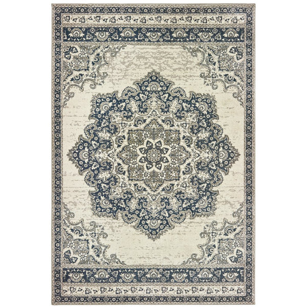 Oriental Weavers Richmond Indoor Area Rug - Perfect Blend Of Traditional Elegance And Modern Hues For Your Space Ivory,Navy Polypropylene R5504i117165st