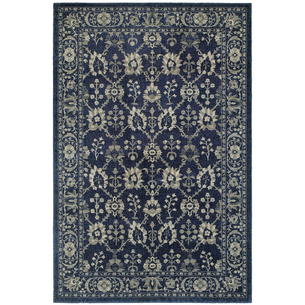 Oriental Weavers Richmond Indoor Area Rug - Elegant Blend Of Traditional Designs And Modern Hues For Your Home Navy,Grey Polypropylene R8020k117165st