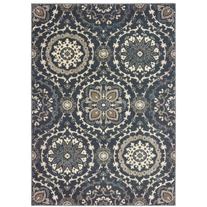 Oriental Weavers Richmond Indoor Area Rug - Elegant Blend Of Traditional Design And Modern Hues In Soft Polypropylene Navy,Ivory Polypropylene R008e3240330st