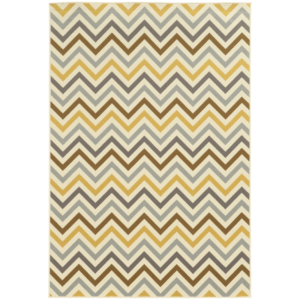 Oriental Weavers Riviera Indoor/Outdoor Area Rug - Durable, Stylish Design With Geometric Patterns For Any Space Grey,Gold Polypropylene R4593a259396st