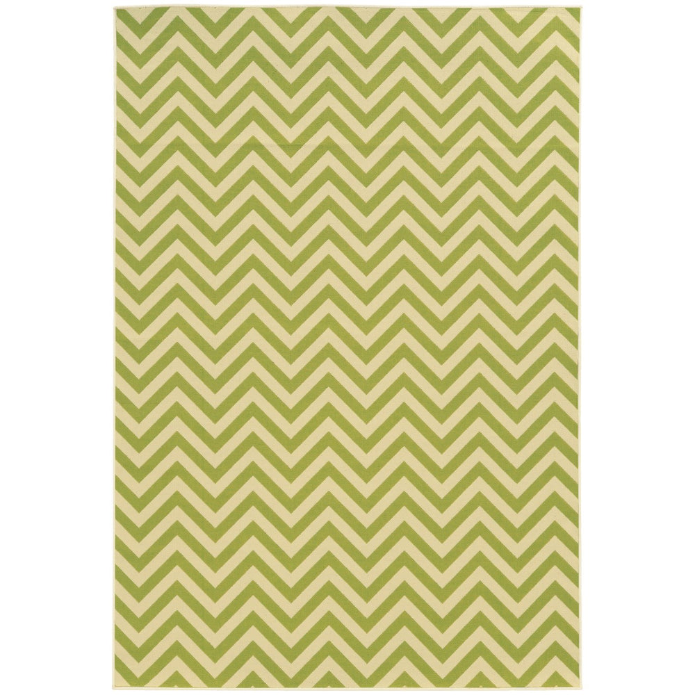 Oriental Weavers Riviera Indoor/Outdoor Area Rug - Durable, Stylish Geometric Design Perfect For Any Space Or Patio Green,Ivory Polypropylene R4593k259396st