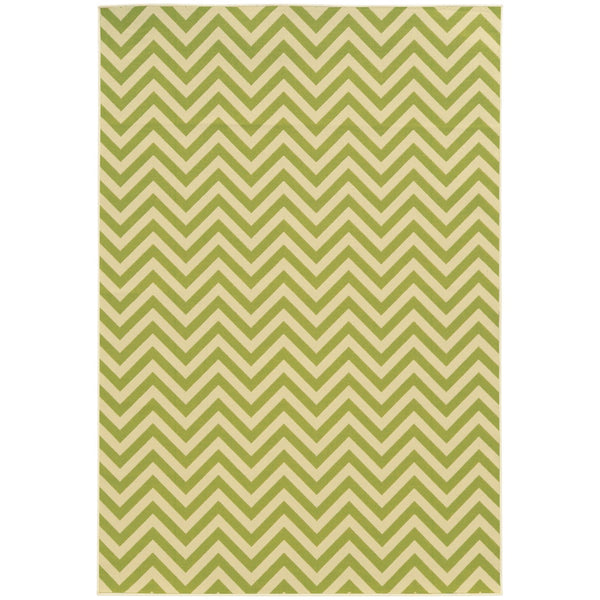Oriental Weavers Riviera Indoor/Outdoor Area Rug - Durable, Stylish Geometric Design Perfect For Any Space Or Patio Green,Ivory Polypropylene R4593k259396st