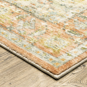 Oriental Weavers Savoy Elegantly Distressed Area Rug - Soft Microfiber Design In Muted Tones For Cozy Interiors Orange,Silver Polyester S28101160220st