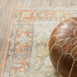 Oriental Weavers Savoy Elegantly Distressed Area Rug - Soft Microfiber Design In Muted Tones For Cozy Interiors Orange,Silver Polyester S28101160220st