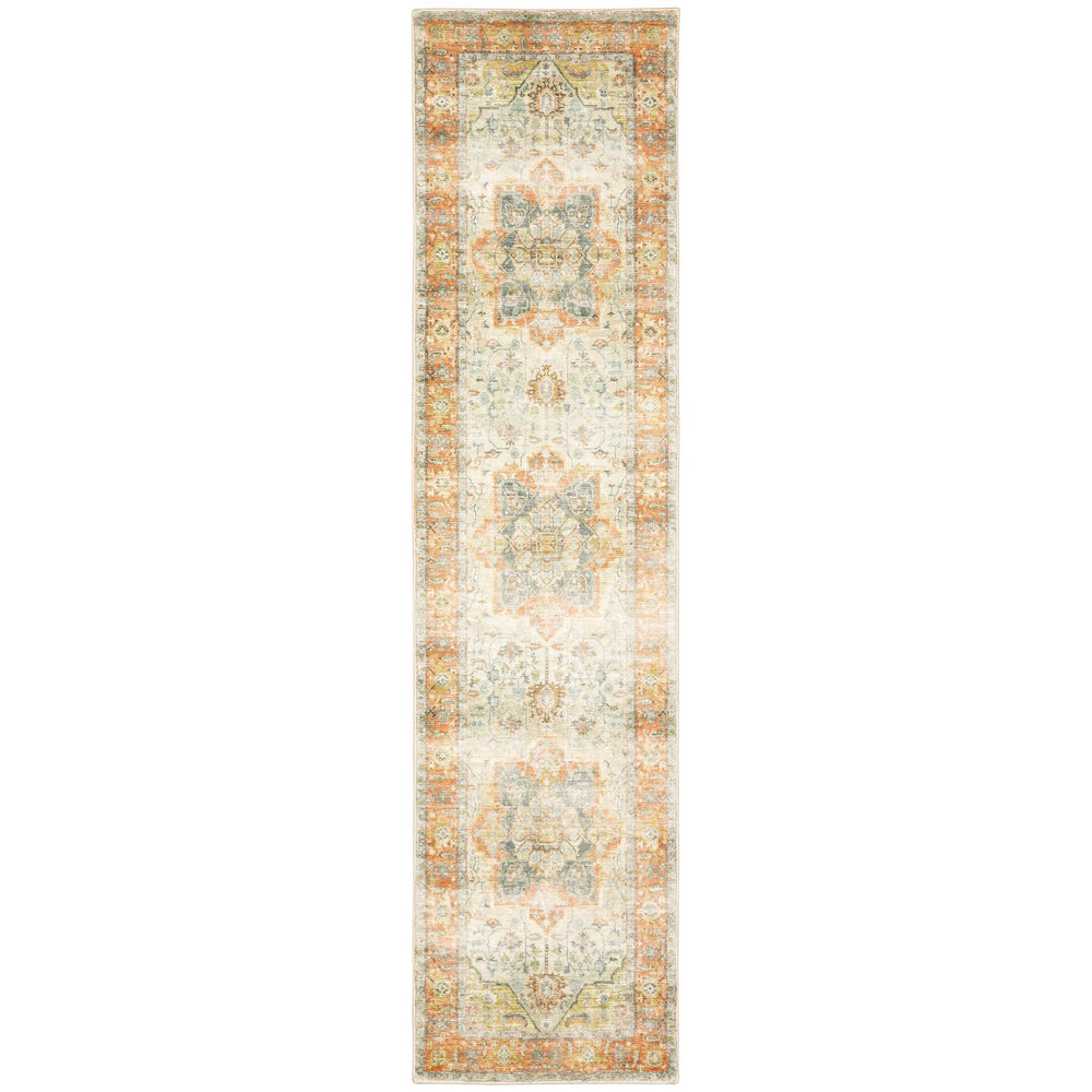 Oriental Weavers Savoy Elegantly Distressed Area Rug - Soft Microfiber Design In Muted Tones For Cozy Interiors Orange,Silver Polyester S28101061243st