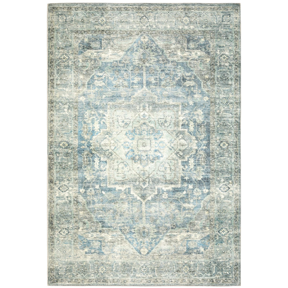 Oriental Weavers Savoy Indoor Area Rug - Elegantly Distressed Design In Soft Microfiber For A Cozy Home Atmosphere Grey,Blue Polyester S28102160220st