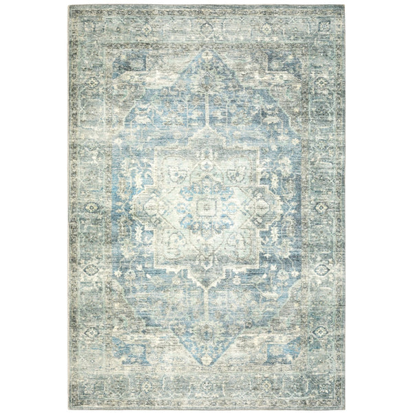 Oriental Weavers Savoy Indoor Area Rug - Elegantly Distressed Design In Soft Microfiber For A Cozy Home Atmosphere Grey,Blue Polyester S28102160220st