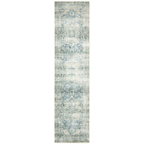Oriental Weavers Savoy Indoor Area Rug - Elegantly Distressed Design In Soft Microfiber For A Cozy Home Atmosphere Grey,Blue Polyester S28102061243st