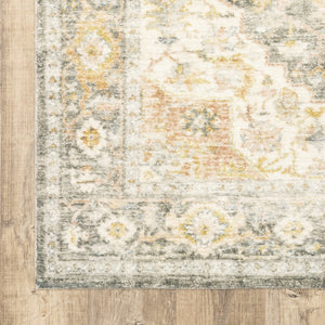 Oriental Weavers Savoy Elegantly Distressed Traditional Area Rug - Soft Microfiber With Muted Tones For Stylish Décor Grey,Gold Polyester S28103160220st