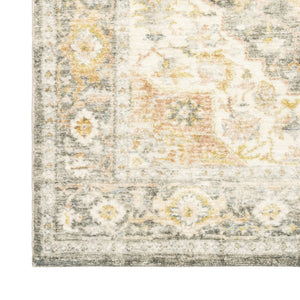 Oriental Weavers Savoy Elegantly Distressed Traditional Area Rug - Soft Microfiber With Muted Tones For Stylish Décor Grey,Gold Polyester S28103160220st