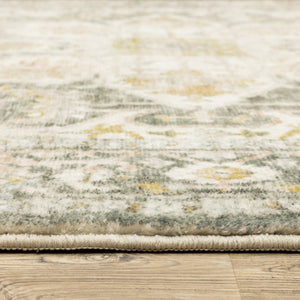 Oriental Weavers Savoy Elegantly Distressed Traditional Area Rug - Soft Microfiber With Muted Tones For Stylish Décor Grey,Gold Polyester S28103160220st