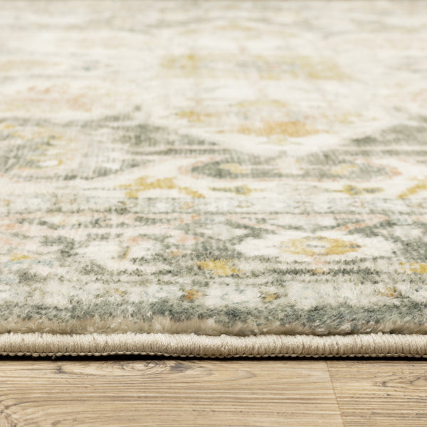 Oriental Weavers Savoy Elegantly Distressed Traditional Area Rug - Soft Microfiber With Muted Tones For Stylish Décor Grey,Gold Polyester S28103160220st