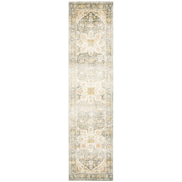 Oriental Weavers Savoy Elegantly Distressed Traditional Area Rug - Soft Microfiber With Muted Tones For Stylish Décor Grey,Gold Polyester S28103061243st