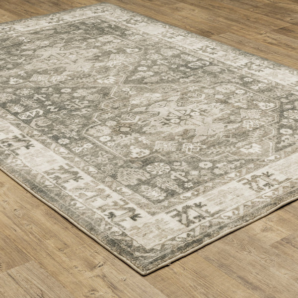 Oriental Weavers Savoy Indoor Area Rug - Elegantly Distressed Design With Soft Microfiber For Stylish Home Décor Charcoal,Ivory Polyester S28105160220st