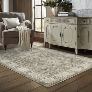 Oriental Weavers Savoy Indoor Area Rug - Elegantly Distressed Design With Soft Microfiber For Stylish Home Décor Charcoal,Ivory Polyester S28105160220st