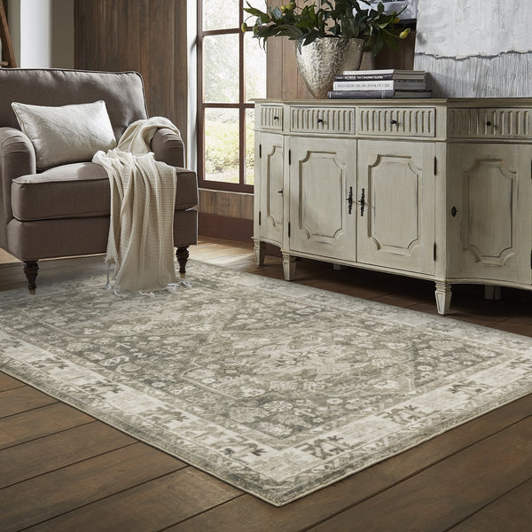 Oriental Weavers Savoy Indoor Area Rug - Elegantly Distressed Design With Soft Microfiber For Stylish Home Décor Charcoal,Ivory Polyester S28105160220st
