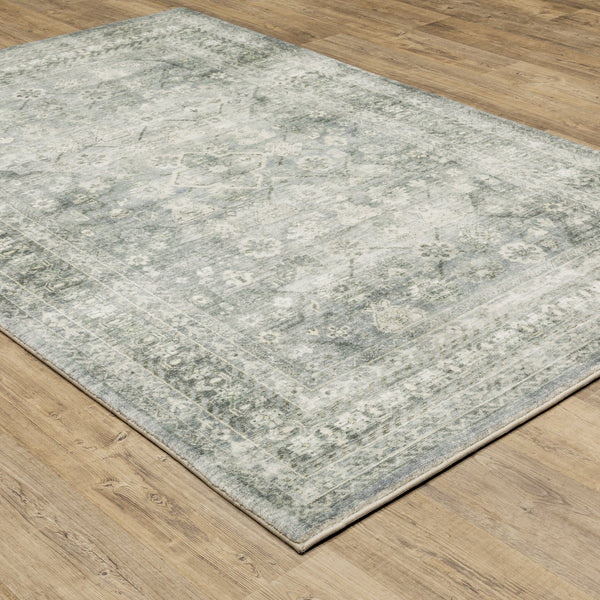 Oriental Weavers Savoy Indoor Area Rug - Elegantly Distressed Design In Soft, Muted Tones For Cozy Spaces Blue,Ivory Polyester S28106160220st