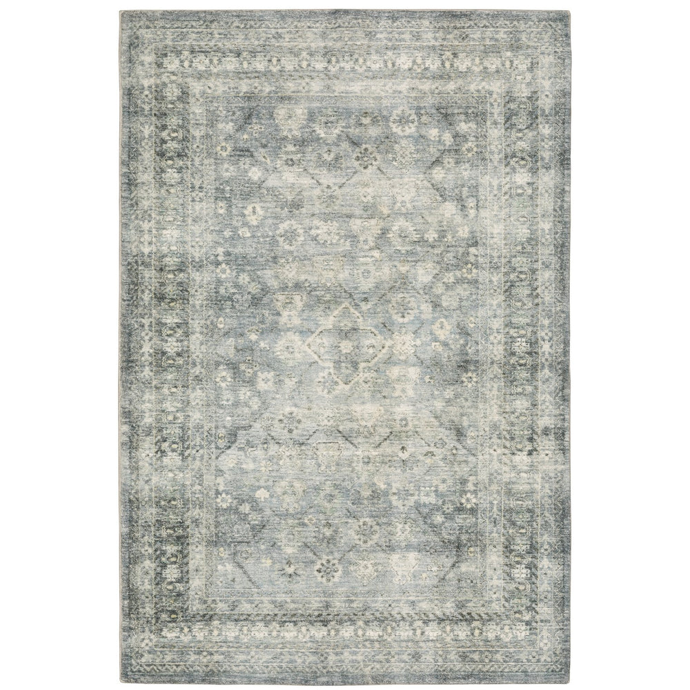 Oriental Weavers Savoy Indoor Area Rug - Elegantly Distressed Design In Soft, Muted Tones For Cozy Spaces Blue,Ivory Polyester S28106160220st