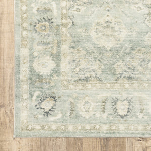 Oriental Weavers Savoy Elegant Distressed Traditional Indoor Area Rug – Soft Microfiber, Muted Colors For Any Room Green,Ivory Polyester S28107061243st