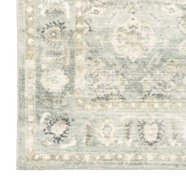 Oriental Weavers Savoy Elegant Distressed Traditional Indoor Area Rug – Soft Microfiber, Muted Colors For Any Room Green,Ivory Polyester S28107061243st