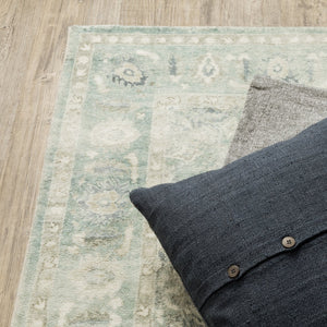 Oriental Weavers Savoy Elegant Distressed Traditional Indoor Area Rug – Soft Microfiber, Muted Colors For Any Room Green,Ivory Polyester S28107061243st