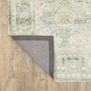 Oriental Weavers Savoy Elegant Distressed Traditional Indoor Area Rug – Soft Microfiber, Muted Colors For Any Room Green,Ivory Polyester S28107061243st