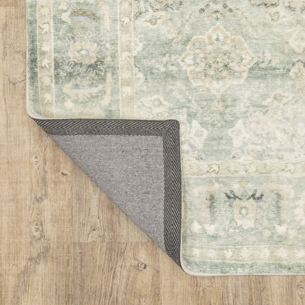 Oriental Weavers Savoy Elegant Distressed Traditional Indoor Area Rug – Soft Microfiber, Muted Colors For Any Room Green,Ivory Polyester S28107061243st