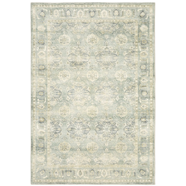 Oriental Weavers Savoy Elegant Distressed Traditional Indoor Area Rug – Soft Microfiber, Muted Colors For Any Room Green,Ivory Polyester S28107160220st