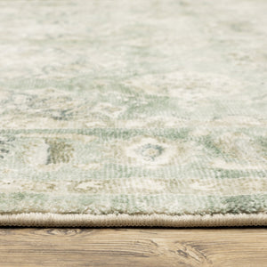 Oriental Weavers Savoy Elegant Distressed Traditional Indoor Area Rug – Soft Microfiber, Muted Colors For Any Room Green,Ivory Polyester S28107061243st