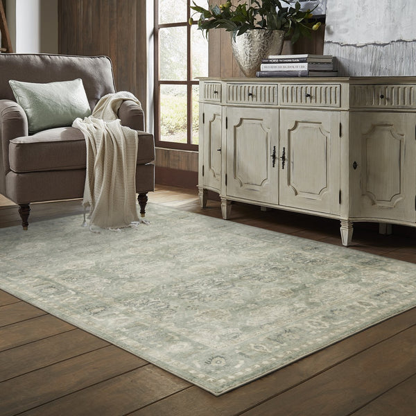 Oriental Weavers Savoy Elegant Distressed Traditional Indoor Area Rug – Soft Microfiber, Muted Colors For Any Room Green,Ivory Polyester S28107160220st