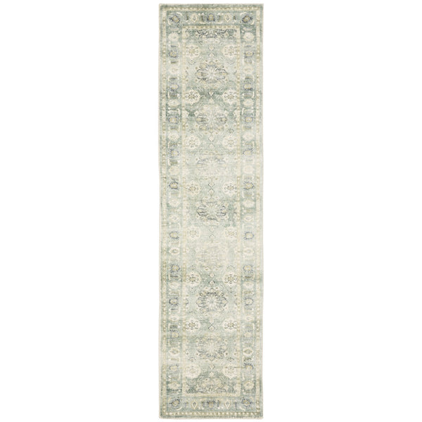 Oriental Weavers Savoy Elegant Distressed Traditional Indoor Area Rug – Soft Microfiber, Muted Colors For Any Room Green,Ivory Polyester S28107061243st