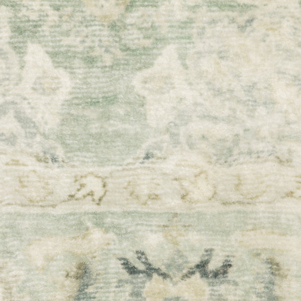 Oriental Weavers Savoy Elegant Distressed Traditional Indoor Area Rug – Soft Microfiber, Muted Colors For Any Room Green,Ivory Polyester S28107061243st